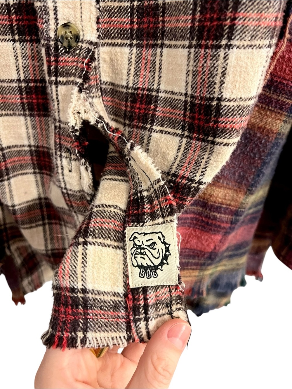 BDG Urban Outfitters Kaden Mixed Plaid Button-Down Shirt - Picture 10 of 13
